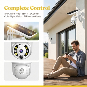 Cámara de Seguridad Solar Wifi de 3MP con Giro e Inclinación, Personalizada al por Mayor, Fabricación Propia OEM ODM, Bajo Precio, 16000mah, IP66 - Product Image 4