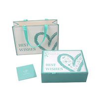 Nouveauté 2024, Saint-Valentin, boîte cadeau romantique en carton bronzé pour petite amie, boucles d'oreilles, bague, collier