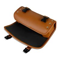 Sacs de selle de moto marron Vintage en cuir PU sac de queue d'outil latéral de moto pour Harley sac de selle de moto universel