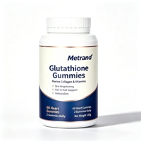 Gummies au glutathion Metrand avec collagène marin et vitamines pour éclaircir la peau, soin antioxydant pour les cheveux et les ongles, 60 pièces