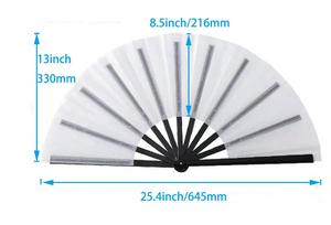 Promoción: Abanicos Plegables de Poliéster de 13 Pulgadas para Sublimación, con Varillas de Plástico, Abanico de Mano Tipo Kongfu - Product Image 3