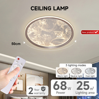 Produit le plus vendu, lampe de plafond pour chambre à coucher, moderne, en acrylique, 68W, télécommande, variateur d'intensité, lumière LED intelligente pour plafond