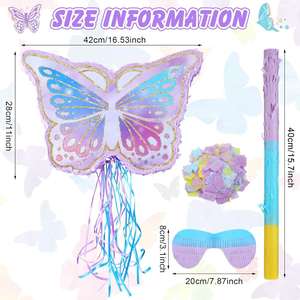 With <b>Wall</b> <b>Sticker</b> and a Blindfold Confetti Accessories <b>Decoration</b> Butterfly Pinata - Product Image 2