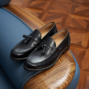 Zapatos Mocasines de Cuero Genuino de Alta Calidad de Diseñador Italiano para Hombre, Forro de Piel de Oveja, Borlas, Moda Versátil - Product Image 4
