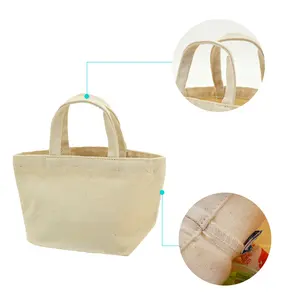 Wholesale Mini Canvas Tote Gift Bag for Kids Candy Bag for Christmas or Halloween