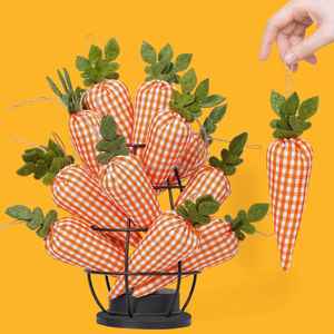 <b>Easter</b> Bunny Fabric Carrot Hanging <b>Ornament</b> - Product Image 2