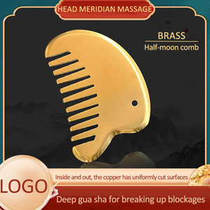 مشط تدليك نحاسي قابل للتخصيص Gua Sha Meridian علاج نقاط الوخز في فروة الرأس والجسم بالكامل - Product Image 5