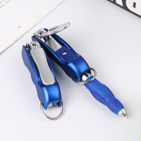 Stylo bille multifonctionnel promotionnel de luxe en plastique métallique rétractable avec lampe torche LED 1,0 mm – Cadeau personnel