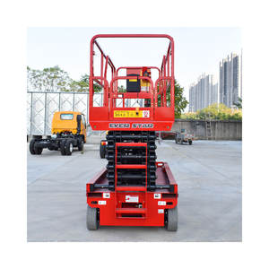 Elevador de tijera sobre orugas Eléctrico Autopropulsado Plataforma hidráulica Motor de acero de trabajo aéreo Nuevo para la construcción - Product Image 5