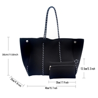 Tas Tote Neoprena Berlubang Tas Pantai Besar dengan Kantong untuk Liburan Tas Bahu Travel Neoprena Ringan untuk Wanita