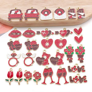 Nouvelle Série Saint-Valentin Transfrontalière : Pendentif Cœur en <span class=keywords><strong>Pierre</strong></span> Naturelle Effet Goutte, Accessoires de Bijoux en Alliage DIY pour Collier - Product Image 3