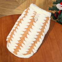 Gilet de Noël pour chien et chat, en polaire pelucheux, motif zigzag, avec anneau en D pour laisse, pour chiens de petite et grande taille, XS-8XL