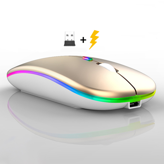 2.4G Light Mouse Wireless Silent Mouse LED RGB Rechargeable Souris Sans Fil Maus Wireless Mouse