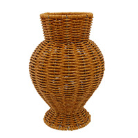 Vase en rotin PP tressé à la main pour bureau, centre de table bohème, décoration intérieure pour salon, chambre, bureau, étagère