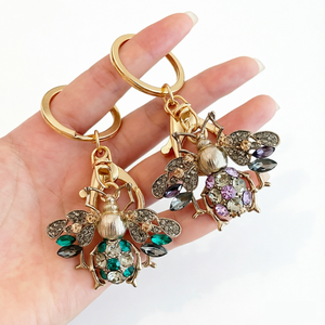 Llavero de Abejita Adorable Estilo Europeo y Americano, Regalo Creativo, Colgante de Coche de Moda con Diamantes de Imitación, Llavero, Adorno para Bolso para Mujer - Product Image 2