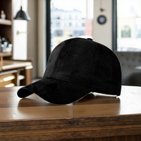 Casquettes de baseball structurées à visière incurvée en daim avec logo brodé personnalisé, casquettes de sport vierges à 6 panneaux, casquette de baseball en daim