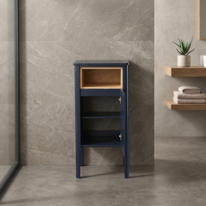 Armoire de rangement de salle de bain autoportante bleu marine minimaliste avec portes à fermeture douce, résistante à l'eau, pour hôpital et cuisine, style moderne - Product Image 3