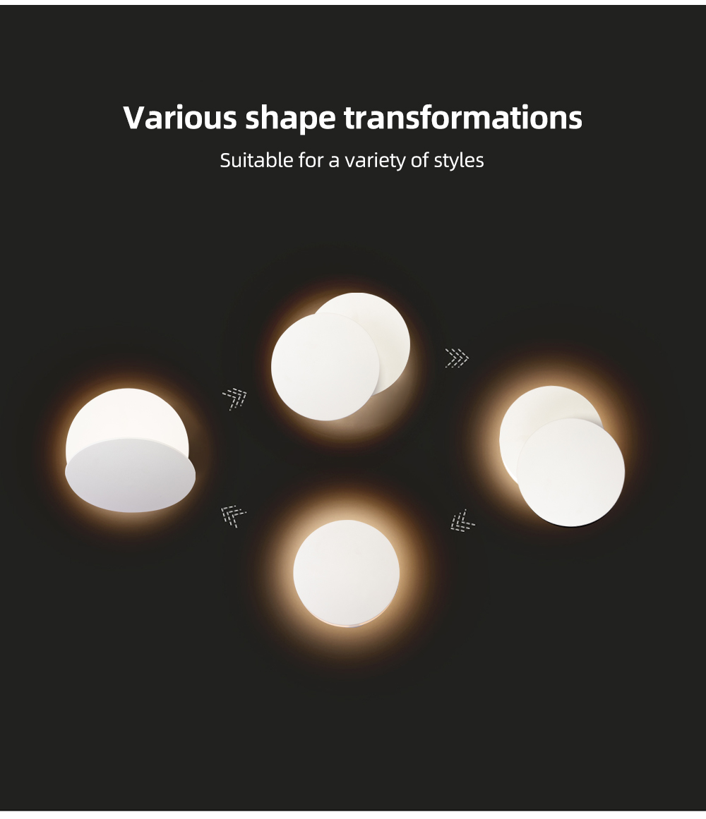 Modern Back Ground Lamp Minimalism 3w Decoration Round Led Wall Light For Indoor Living Room Bedroom Hotel