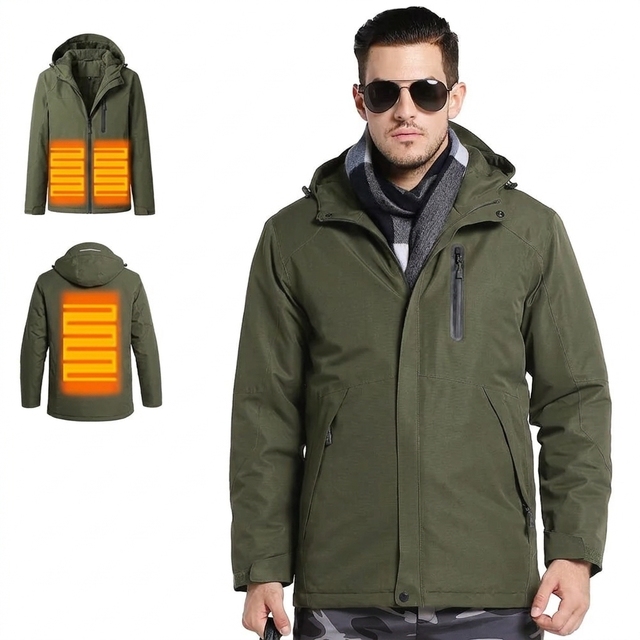 Winter Heated Softshell Hooded Jacket Unisex Waterproof Windproof Breathable Eco Friendly Outerwear for Outdoor Travel Climbing
