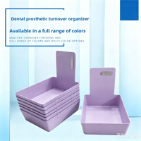 Plateau de travail dentaire en plastique coloré moulé par injection avec clip, boîte de rangement pour modèles dentaires, pour usage en laboratoire - Vente en gros