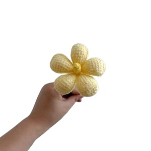 Sheng Cai Décoration d'intérieur Fleur artificielle tricotée en coton doux, finie, en fil violet, avec fleurs séchées et Plumeria <span class=keywords><strong>Rubra</strong></span> tissée au crochet - Product Image 5