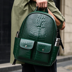 Fabricant de sacs <span class=keywords><strong>à</strong></span> <span class=keywords><strong>dos</strong></span> pour ordinateur portable personnalisé <span class=keywords><strong>à</strong></span> la mode pour hommes motif crocodile végan en faux <span class=keywords><strong>cuir</strong></span> PU pour le voyage <span class=keywords><strong>à</strong></span> l'école et au collège - Product Image 4