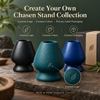Support pour Fouet à Matcha Multi-Usages en Céramique, Collection Métallique Mate, Préservation de la Forme, Accessoire de Thé OEM/ODM