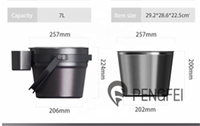 7.2L grande capacité seaux à glace boissons baignoires pinces en acier inoxydable Double paroi isolé sous vide avec couvercle