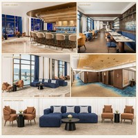 Ensemble de meubles de chambre d'hôtel pour hôtel Marriott, design moderne personnalisé, fournisseur de meubles de chambre d'hôtel de luxe 5 étoiles