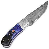 Couteau de chasse en acier Damas forgé à la main, couteau à désosser pour le camping, instrument utilitaire d'extérieur, couteau à manche en bois