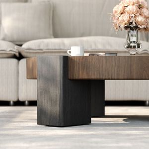 Ajunion giữa thế kỷ hiện đại Bàn cà phê phòng khách Vòng thấp Bàn cà phê 3 chân Gỗ Óc Chó Đen trung tâm bàn - Product Image 3