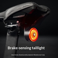 Feu arrière de vélo en alliage d'aluminium intelligent à détection de freinage pour la conduite nocturne, lumière de vélo de route et VTT rechargeable à dégagement rapide