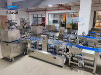 Máquina de sándwich de galletas de alimentación automática Skywin y línea de paquete de flujo tipo almohada