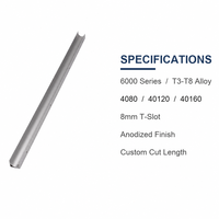 Profilé d'extrusion en aluminium anodisé série 6000 4080 40120 40160 avec rainure en T de 8 mm, cadre d'automatisation en aluminium extrudé noir