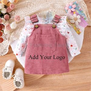 Vestito in cotone floreale per bambina abbigliamento autunnale <span class=keywords><strong>neonato</strong></span> per bambini e neonati con tutina a manica lunga Set di vestiti per bambine - Product Image 4