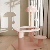 Arbre à chat moderne en sisal avec design capsule spatiale, petite taille, écologique et antidérapant