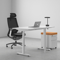 Bureau d'ordinateur ergonomique moderne OMNI avec deux moteurs et panneau de commande avancé, bureau assis-debout en acier inoxydable commercial