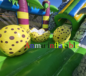 Parcours d'obstacles gonflable géant sur le thème des dinosaures, combinaison toboggan et trampoline pour parc d'attractions à grande échelle sur le thème des dinosaures - Product Image 6