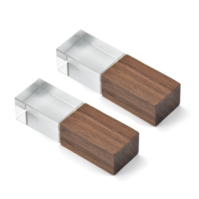 Custom Wooden USB 2.0/3.0 Flash Drive 32GB Capacity 512GB Pendrive 16GB/4GB/8GB/64GB/128GB Wood USB Stick 3.0 Crystal Material