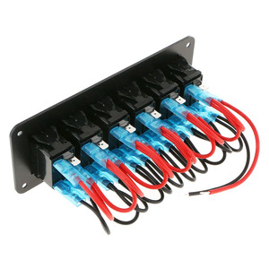 Pre-Wired <strong>Switch</strong> <strong>Panel</strong> 6 Gang Toggle ON-OFF Blue Illuminated for Automotive Truck RV 12-24V DC - Product Image 3