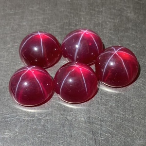 Sintetico star ruby <span class=keywords><strong>18</strong></span> millimetri rotonda cabochon stella zaffiro corindone prezzo - Product Image 2