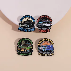 Get In Loser We're Going Back In Time - Spille smaltate a tema cartoni animati, anime, film, auto, borsa, spilla da risvolto, gioielli punk, regalo per amici - Product Image 6
