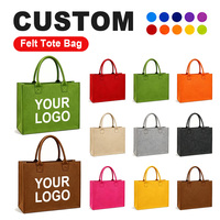 Sac de rangement en feutre personnalisé DIY à blocs de couleur, sac à main réutilisable robuste pour voyage, publicité, promotion, cadeau