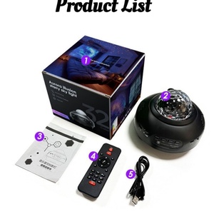 Aurora RGB Smart Speaker ABS Modern <b>LED</b> Night Light Touch Control Kids Bedroom Music Player Star Light Projector Middle - Product Image 3