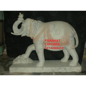 รูปปั้นหินอ่อนรูปช้างทำด้วยมือดีไซน์แบบดั้งเดิมสวยงามสำหรับตกแต่งบ้านทั้งในร่มและในวัด - Product Image 1