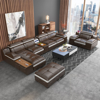 Canapé modulable en cuir au design moderne pour la décoration de la maison, ensemble de canapés de salon, canapé d'angle de luxe en forme de L