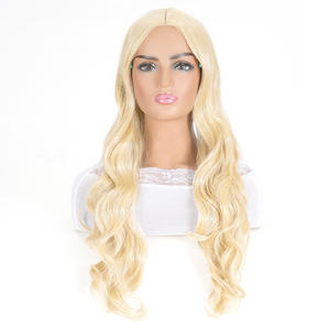 Venta al por mayor de pelucas de pelo sintético, pelucas de película Cosplay, pelucas de Bob largo Micro rizado, rubio claro, pelucas de películas - Product Image 6