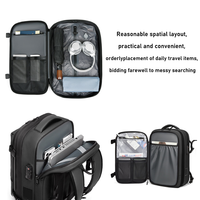 Sac à dos de voyage à compression sous vide avec compartiment isolant extensible et compartiment pour ordinateur portable, personnalisable, pour affaires, avec compresseur intégré à un clic