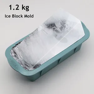 2024 lạnh ngâm nước đá trị liệu thêm lớn Silicone vuông 1.2kg thêm đá tắm lớn Ice Cube Maker khuôn khay