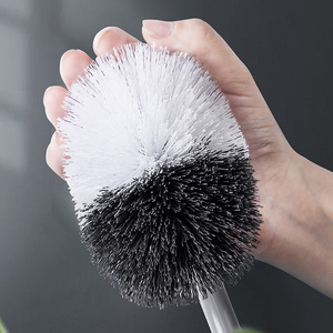 S Shaped Toilet <b>Brush</b> Plastic Long Handle Nylon Bristles For Bathroom Cleaning - Product Image 3